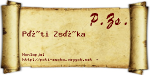 Póti Zsóka névjegykártya